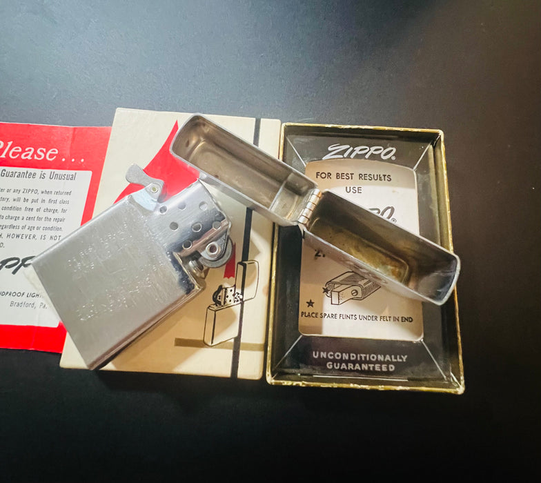 1965 Zippo Quarter Century Club Two-Color Etch & Paint Lighter – Excellent 93 – Unfired – NIB