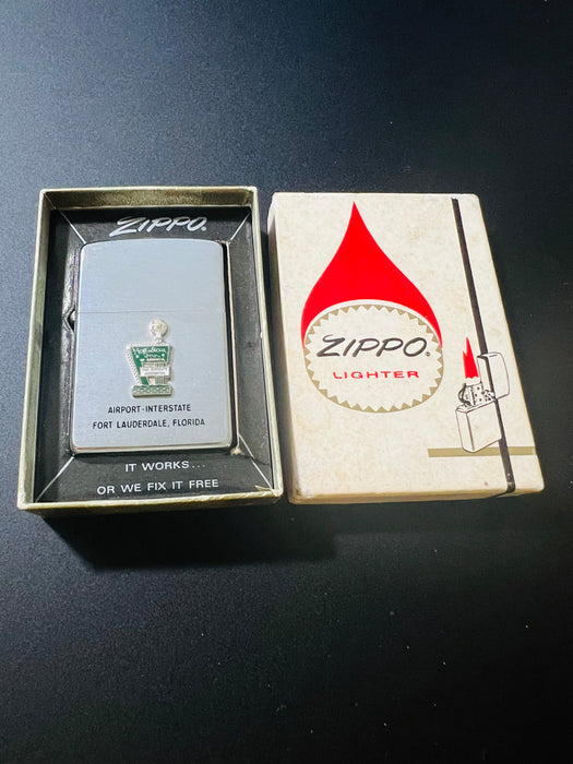 1970 Holiday Inn Affixed Emblem NIB Vintage Zippo Lighter in Emblem Box