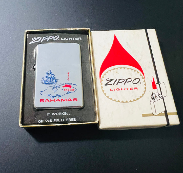 1972 Nassau Bahamas Vintage Zippo Lighter NIB