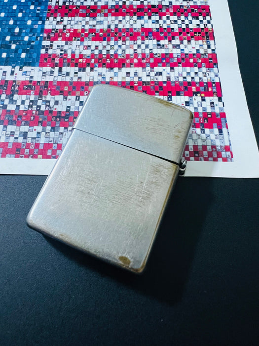 1947 Nickel Silver Case 3-Barrel Zippo Lighter  - Nickel Insert