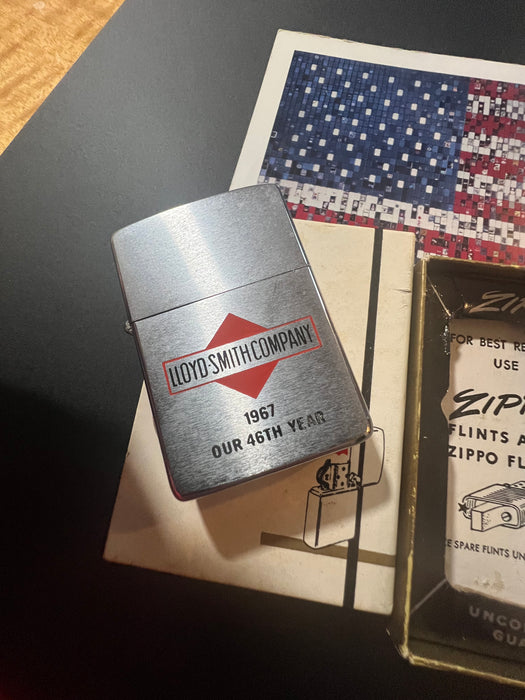 1966 Zippo Lloyd Smith Company 46th Year Advertising Lighter – Gem Mint – NIB