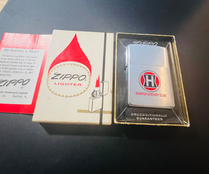 1965 Zippo Quarter Century Club Two-Color Etch & Paint Lighter – Excellent 93 – Unfired – NIB