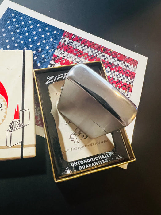 1963 Zippo Brushed Chrome Lighter – Mint 98 – Original No. 200 Box