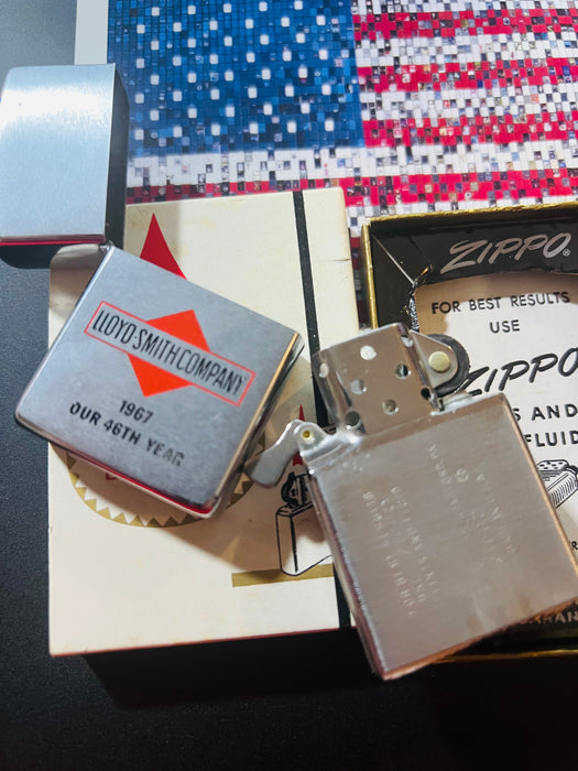 1966 Zippo Lloyd Smith Company 46th Year Advertising Lighter – Gem Mint – NIB