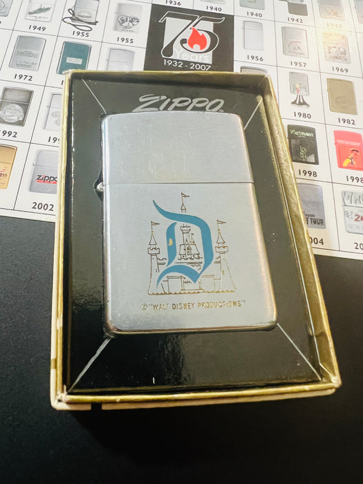 1968 Walt Disney Productions Blue D Castle Zippo