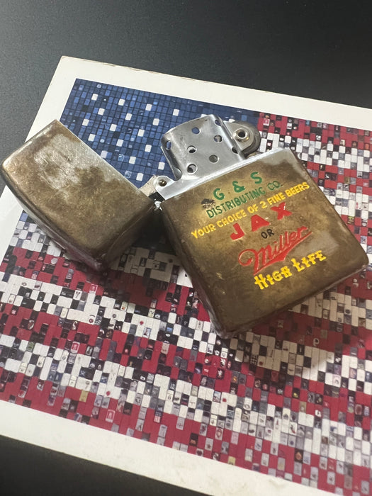 1951–1953 G&S Distributing Jax or Miller High Life Repainted Zippo