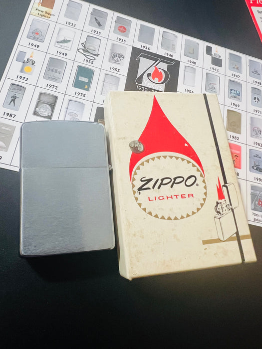 1976 Zippo Blue C-and-Triangle Logo Advertising Lighter – Mint 98 – Unfired – Box & Paperwork