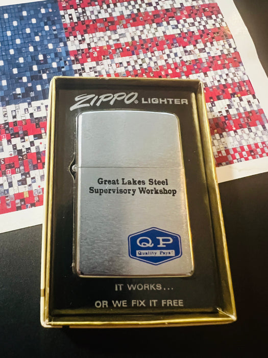 1970 Zippo Great Lakes Steel Supervisory Workshop – Unfired with Box & Papers