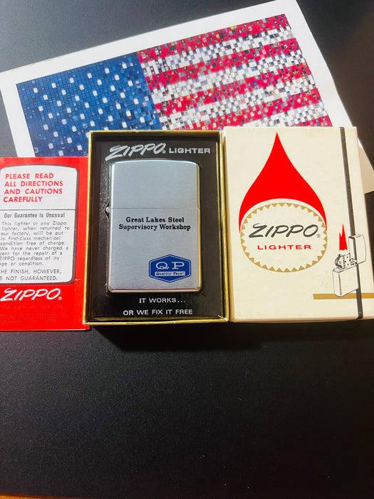 1970 Zippo Great Lakes Steel Supervisory Workshop – Unfired with Box & Papers