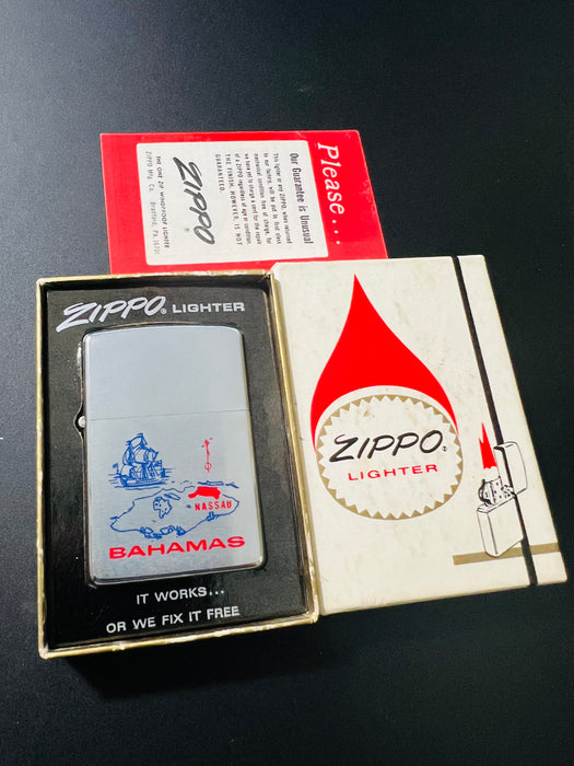 1972 Nassau Bahamas Vintage Zippo Lighter NIB