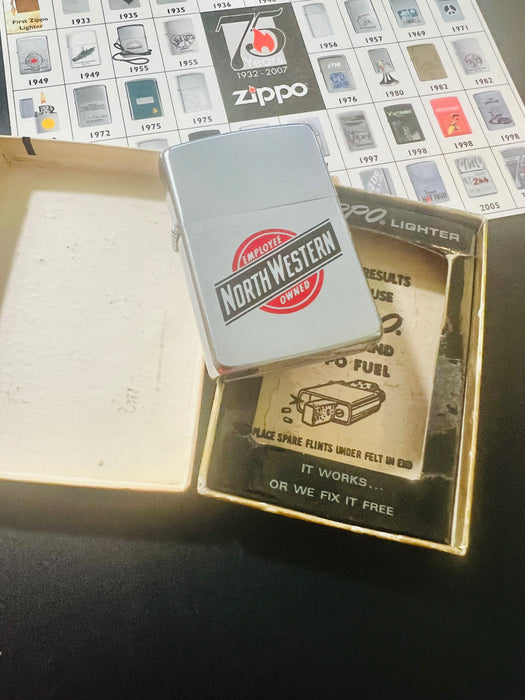 1973 Northwestern Vintage Zippo Lighter New in Box