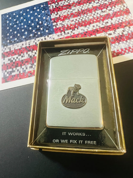 1970 Mack Truck Emblem Zippo Lighter – Unfired – Original Emblem Box