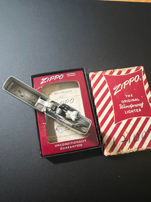 1956 Red Candy Stripe Cadwallader Zippo lighter New in Box