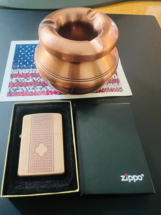 Mint 2003 Camel Copper Zippo Lighter & Ashtray Gift Set