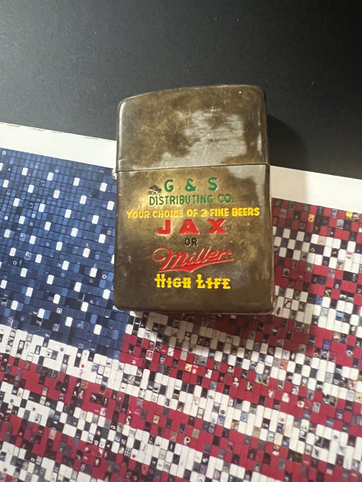 1951–1953 G&S Distributing Jax or Miller High Life Repainted Zippo