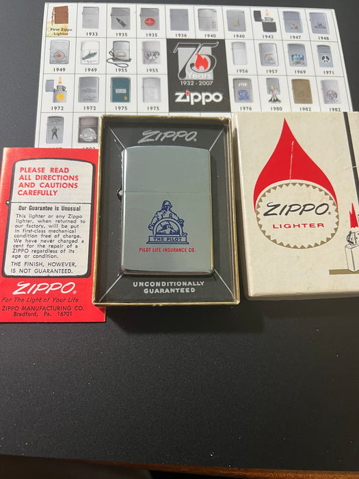 1967 Pilot Life Insurance Vintage Zippo w Red Felt Insert