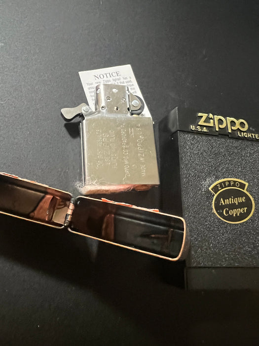 1998 Antique Copper Zippo Lighter  - New in Box