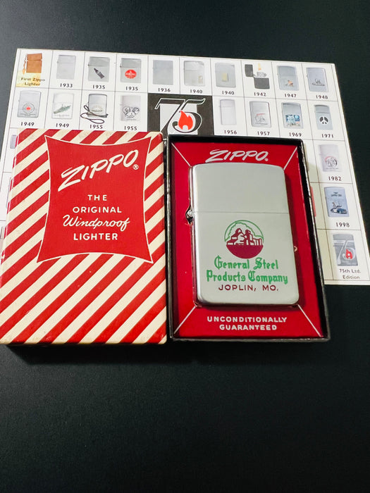 1953 General Steel Vintage Zippo Lighter - Steelcase Mint in Box