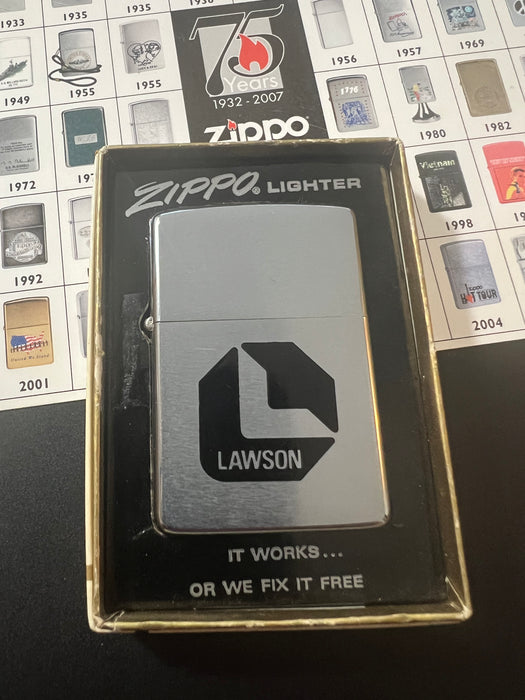 1974 Zippo Lawson Advertising Lighter – Gem Mint 100 – Unfired – Box & Paperwork