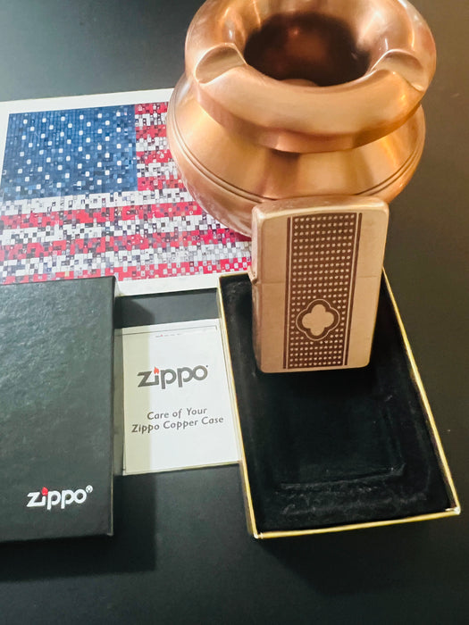 Mint 2003 Camel Copper Zippo Lighter & Ashtray Gift Set