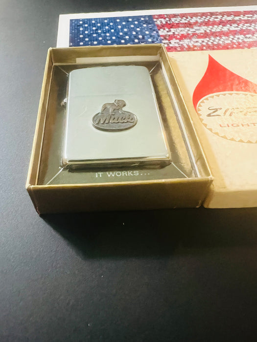 1970 Mack Truck Emblem Zippo Lighter – Unfired – Original Emblem Box