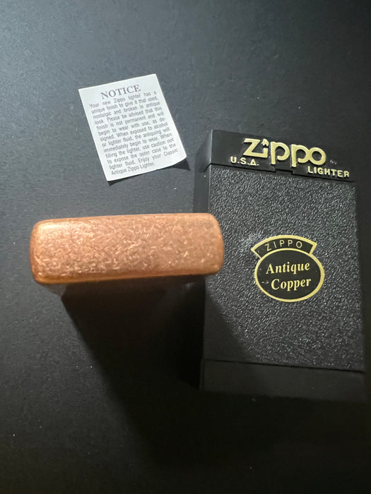 1998 Antique Copper Zippo Lighter  - New in Box