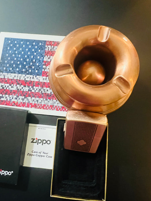 Mint 2003 Camel Copper Zippo Lighter & Ashtray Gift Set