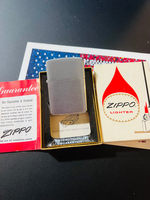 1963 Zippo Brushed Chrome Lighter – Mint 98 – Original No. 200 Box