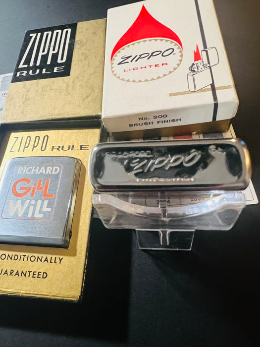 1965 Richard Gil Will Zippo Set – Unfired Lighter & Matching Zippo Rule Tape Measure
