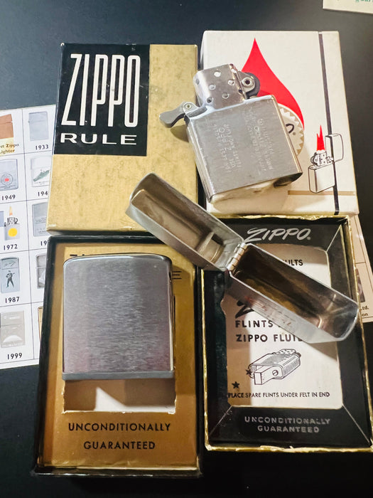 1965 Richard Gil Will Zippo Set – Unfired Lighter & Matching Zippo Rule Tape Measure