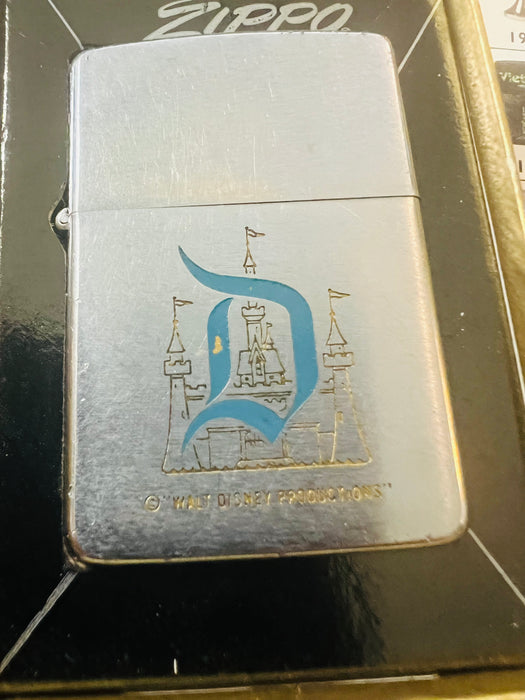 1968 Walt Disney Productions Blue D Castle Zippo