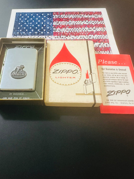 1970 Mack Truck Emblem Zippo Lighter – Unfired – Original Emblem Box