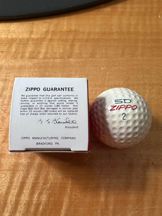 Zippo Super Durable (SD) 1966 "New Sales Aid" Promotional Salesman's Golf Ball w Box