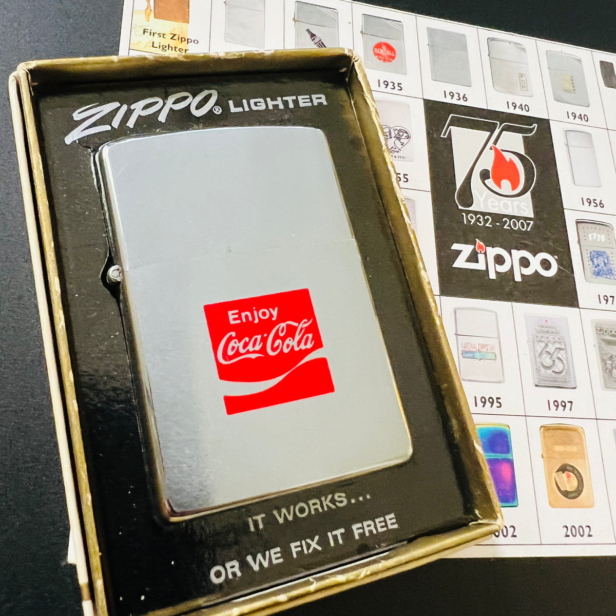 1970 Coca Cola Vintage NOS in Box Zippo Lighter — Collectors Flame