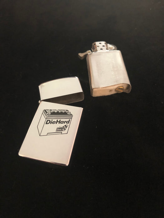 1975 Sears DieHard Slim Zippo Lighter - Gem Mint Condition  - In Box