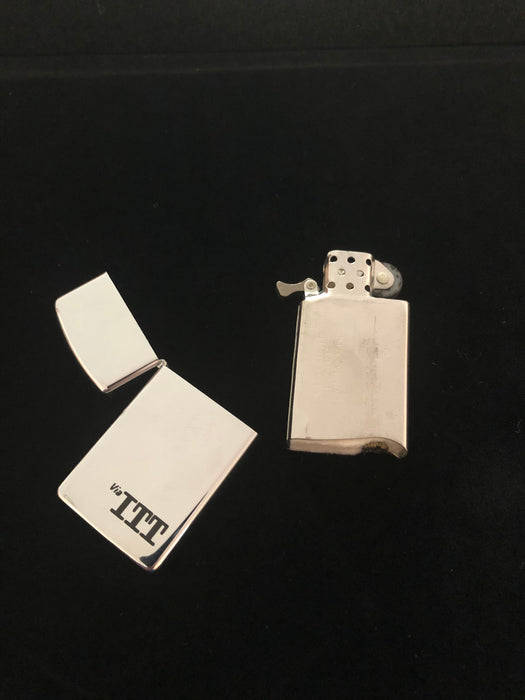 1973 Mint in Box ITT Zippo Advertiser  Slim Lighter