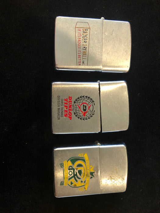 1968 Lot of Three Zippo Lighters  - Lot #50