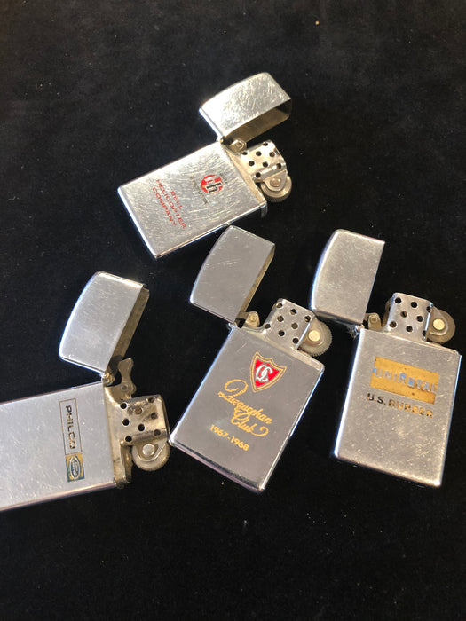 1968 Lot #47 Four Zippo Slim Lighters