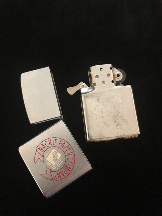 1965 Nackie Paper Co MIB Zippo Advertiser