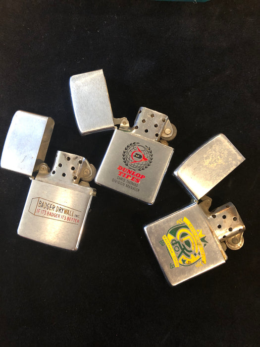 1968 Lot of Three Zippo Lighters  - Lot #50