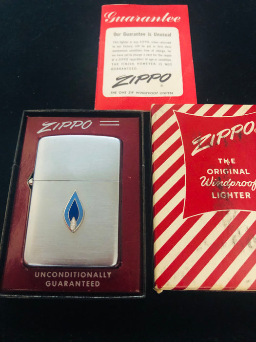 1955 Vintage Northern Illinois Gas Company Emblem 3-Panel Zippo Lighter