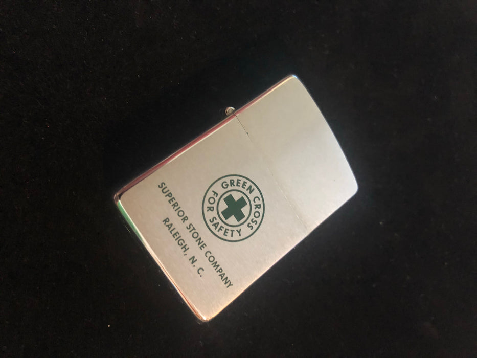 1967 Green Cross Superior Stone Co Vintage Zippo Lighter