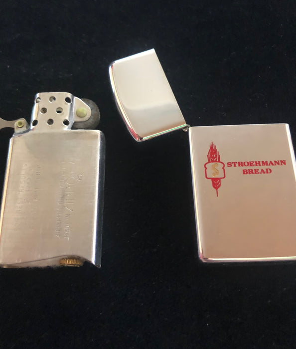 1972 Stroehmann Bread Slim Unfired Zippo Lighter - NOS