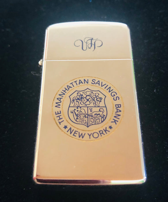 1968 VIP Manhattan Savings Bank Zippo Slim Lighter - MIB