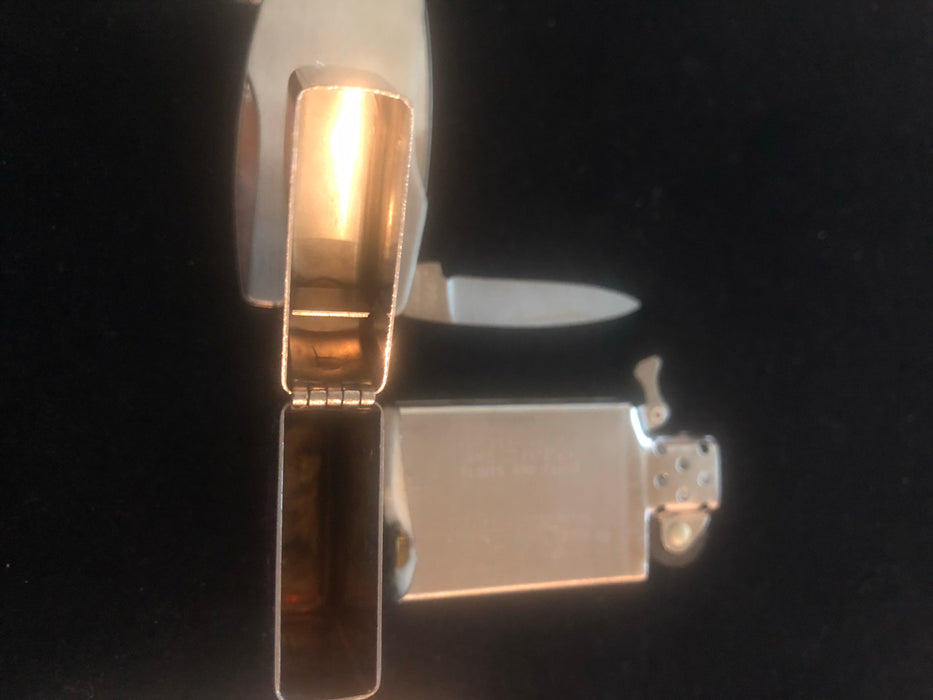 1971 Hydro Test Vintage Zippo Lighter w Pocket Knife and Money Clip