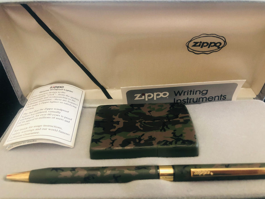 1993 Vintage Camouflage Zippo Pen Set