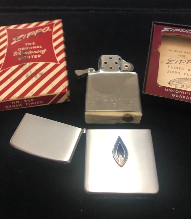 1955 Vintage Northern Illinois Gas Company Emblem 3-Panel Zippo Lighter