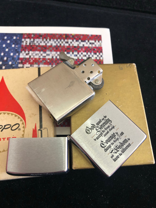 1977 Serenity Prayer Vintage Zippo Lighter - Mint in Box