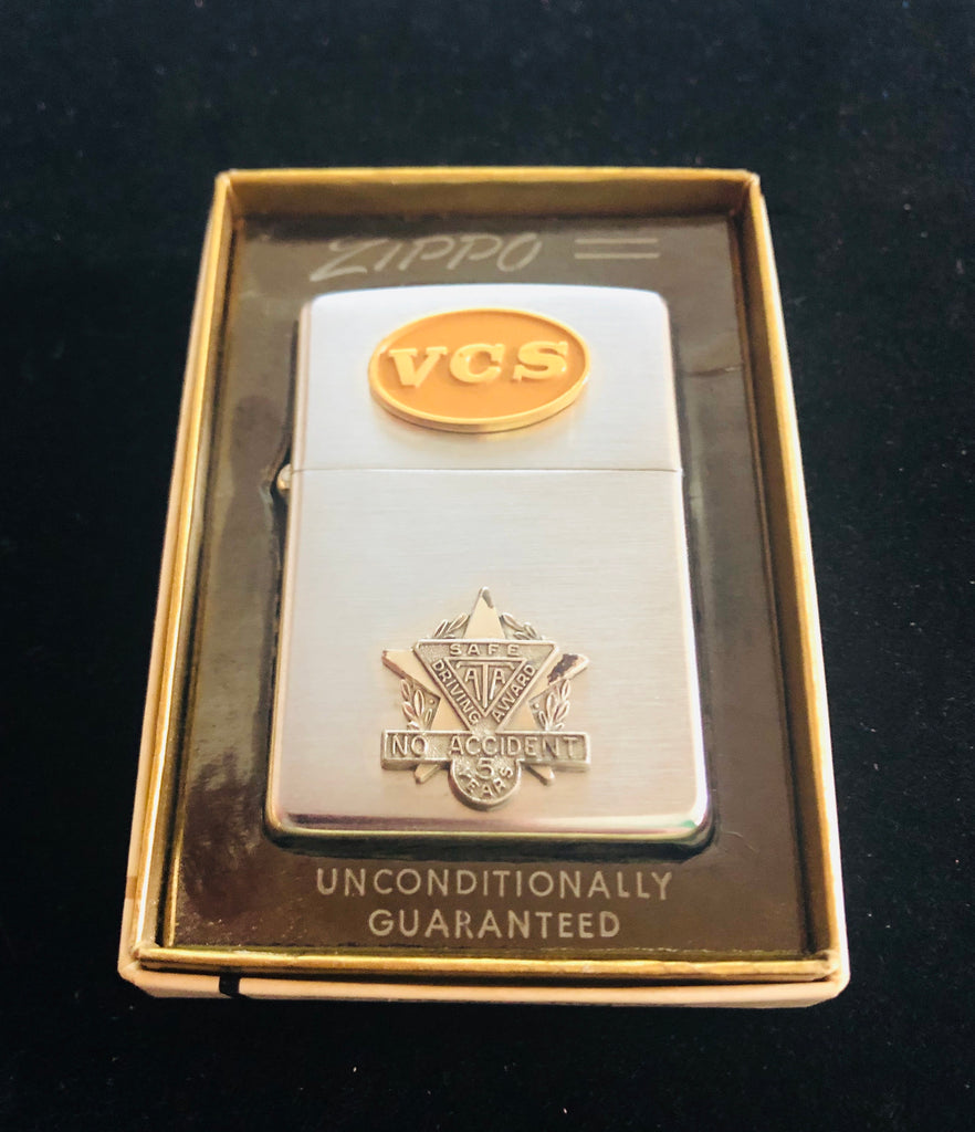1966 VCS Zippo Vintage Safety Award Lighter with Emblems - Free