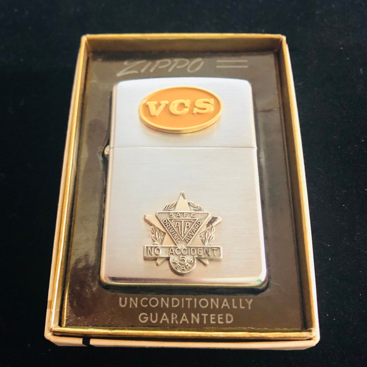 1966 VCS Zippo Vintage Safety Award Lighter with Emblems - Free